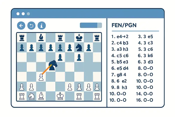 Screenshot of PGN 檢視器 → showing 使用我們的互動式檢視器分析和重播國際象棋對局。